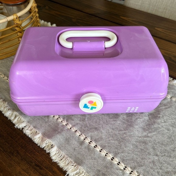 Caboodle Vintage Purple Storage Box with Handle, EUC, 90’s, makeup, cosmetics - Picture 1 of 7